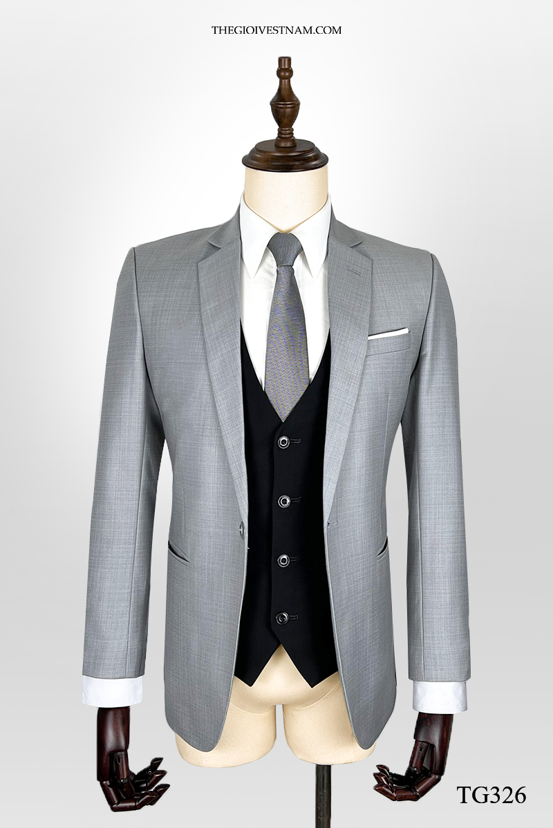 Bộ Suit Xám Nhạt Caro Modern Fit TGS326 #0